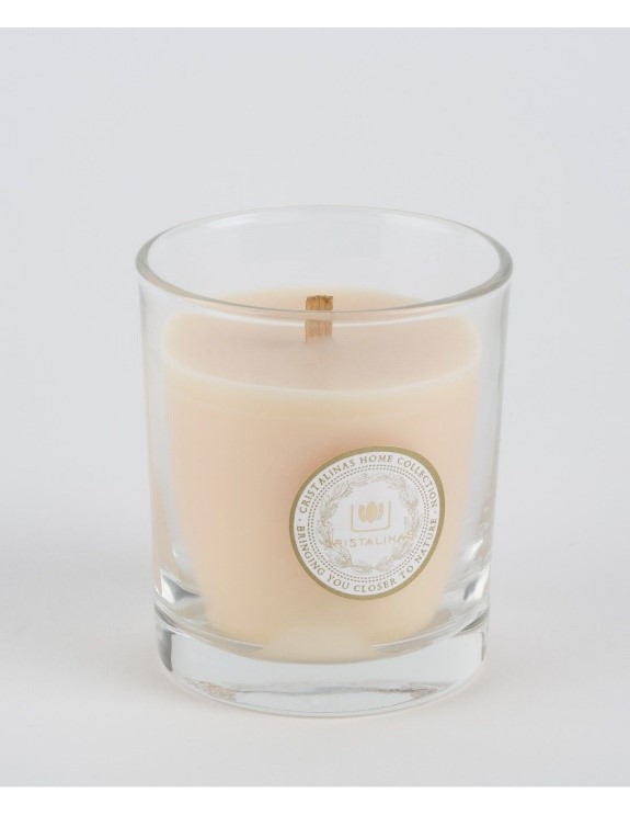 vela de mecha de madera con aroma a azahar